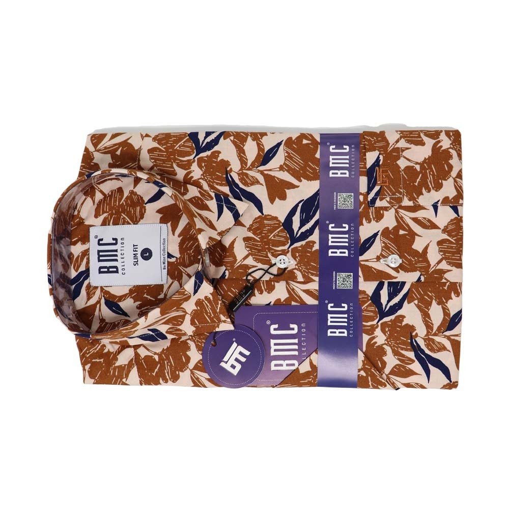 BMC Men Slimfit Shirt Short Sleeve 2330067 Lemon Large