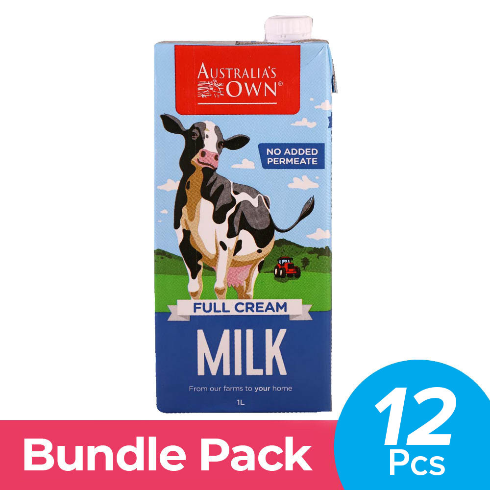 Australia`S Own Uht Full Cream Milk 1LTRx12