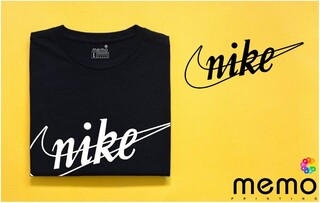 memo ygn NIKE unisex Printing T-shirt DTF Quality sticker Printing-White (Small)
