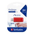 Verbatim New PinStripe (64 GB) Red
