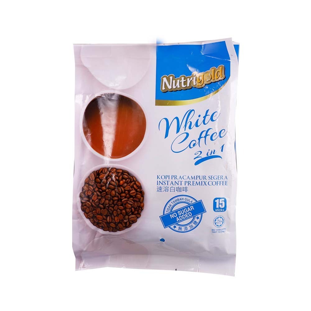 Nutrigold 2 in 1 No Sugar Instant White Coffee 450G 15PCS