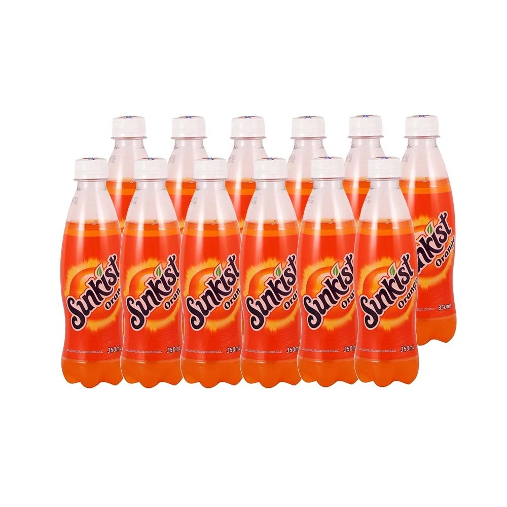 Sunkist Orange Carbonated Soft Drink 350MLx12PCS