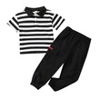 Toddler Boy Stripe Polo Neck Tee And 100% Cotton Cargo Pants Set 2PCS 20680032
