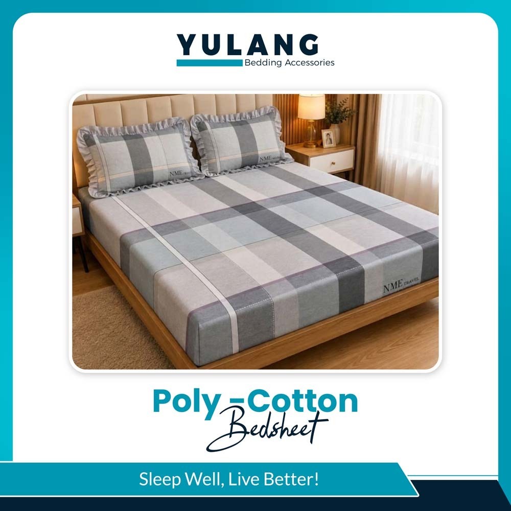 Yulang Poly Cotton Bedsheet Set Double (5PCS) YGJEB6-7506Gy
