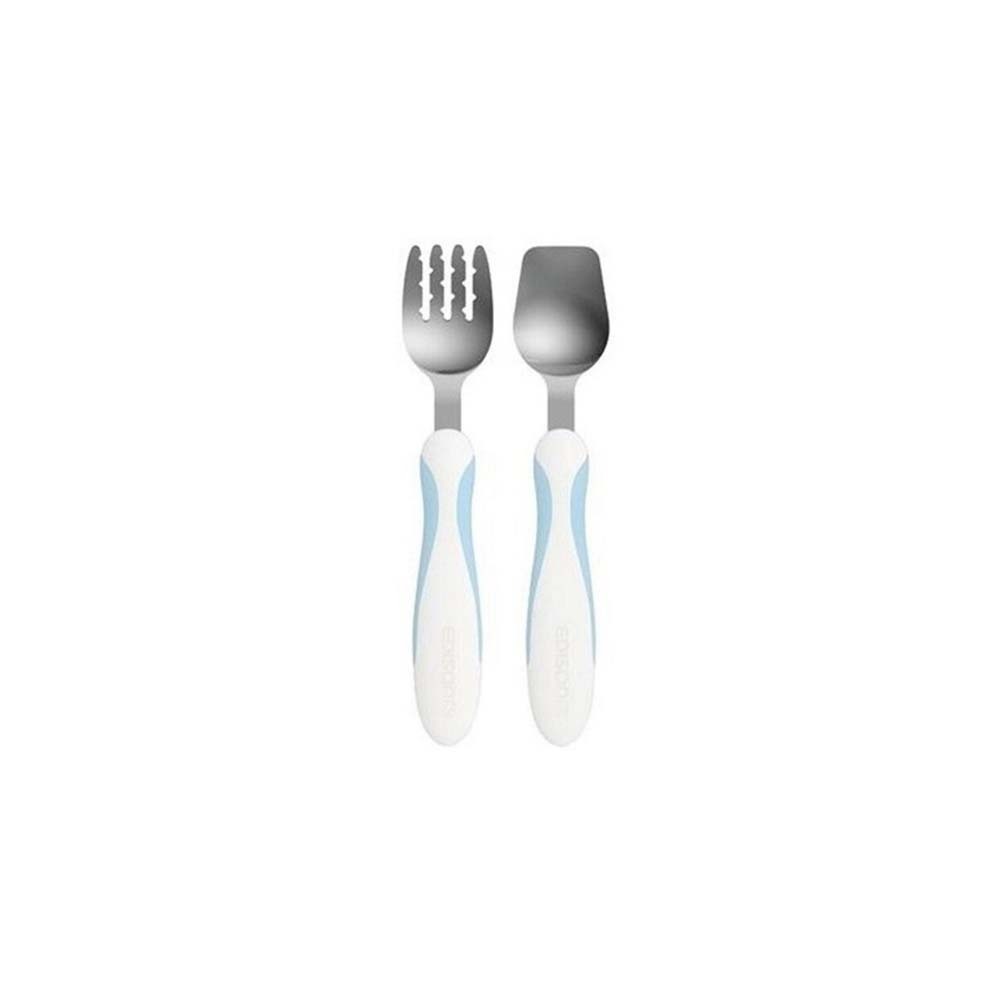 Edison Mama Fork & Spoon Set (Rubber Grip) 1.5 Years And Above