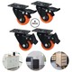2Inch Caster Trolley Wheel With Safety Brakes - 4 Packs