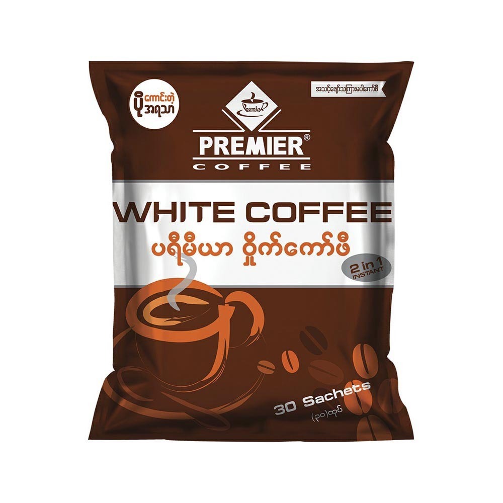 Premier 2 in 1 Instant White Coffee 360G 20Sachets | အသင့်သောက်ကော်ဖီ ...