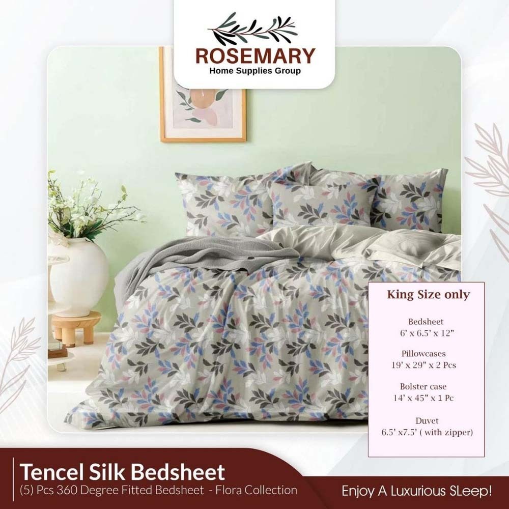 Rosemary Flora Collection Bedsheet Set (5PCS) RM-RM-TBS1001 (TB-4)