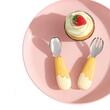 Stainless Steel Spoon Fork Set Yellow