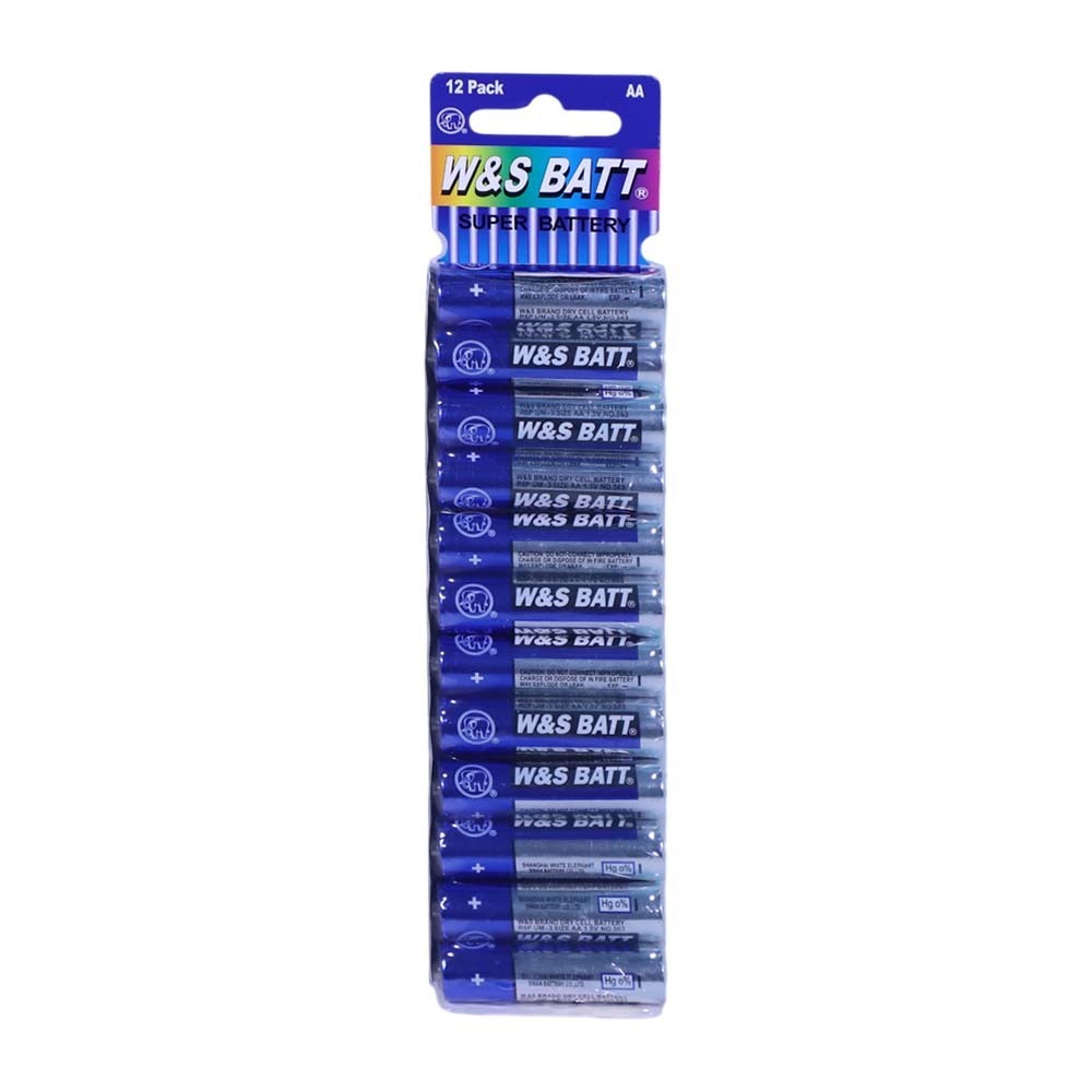 W & S Single Used Battery AA 12PCS R6P UM-3 No.563