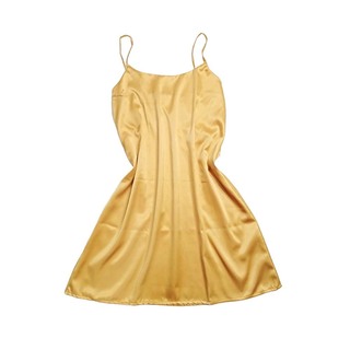 Bambi Lady Silk Night Dress AA0031 Gold Small