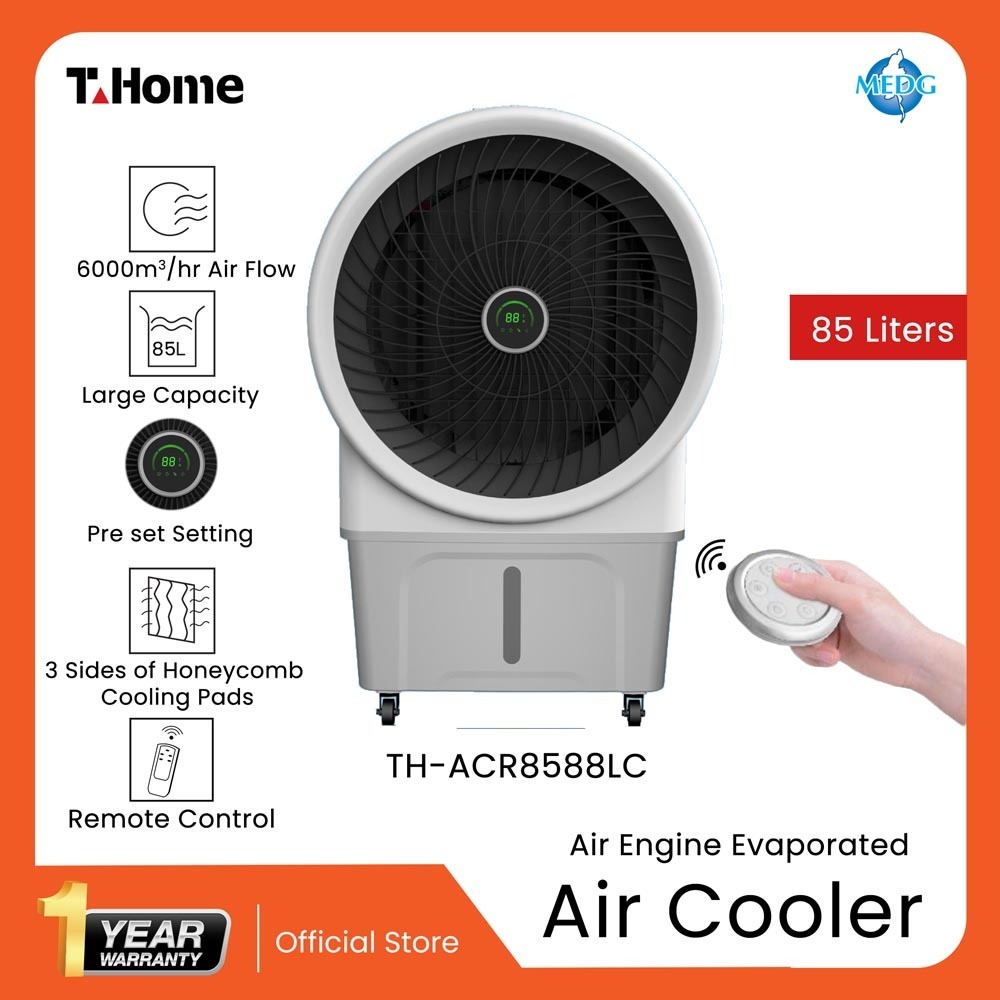T-Home Air Cooler, Air Engine Evaporative Cooler, 85LTR, TH-ACR8588LC