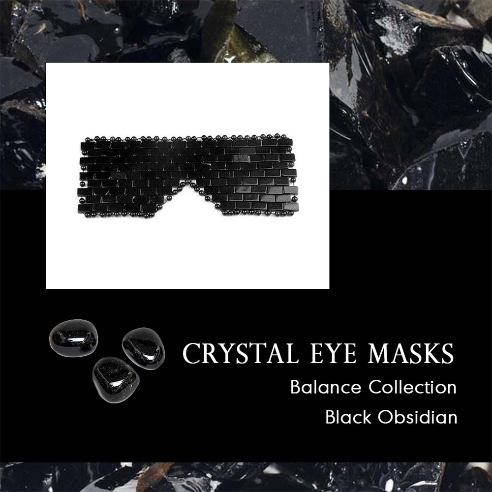 Black Obsidian Crystal Eye Mask Black EyeMask004