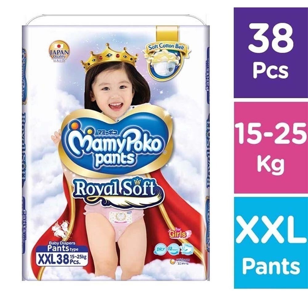MamyPoko Diaper Pants Royal Soft Girls 38PCS (XXL)
