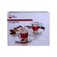 Red Cherry Glass Cup & Saucer 6PCS BD-04