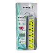Power Plus 5 Way Socket (1Switch+3Meter) Grey+Green PPE501I3M