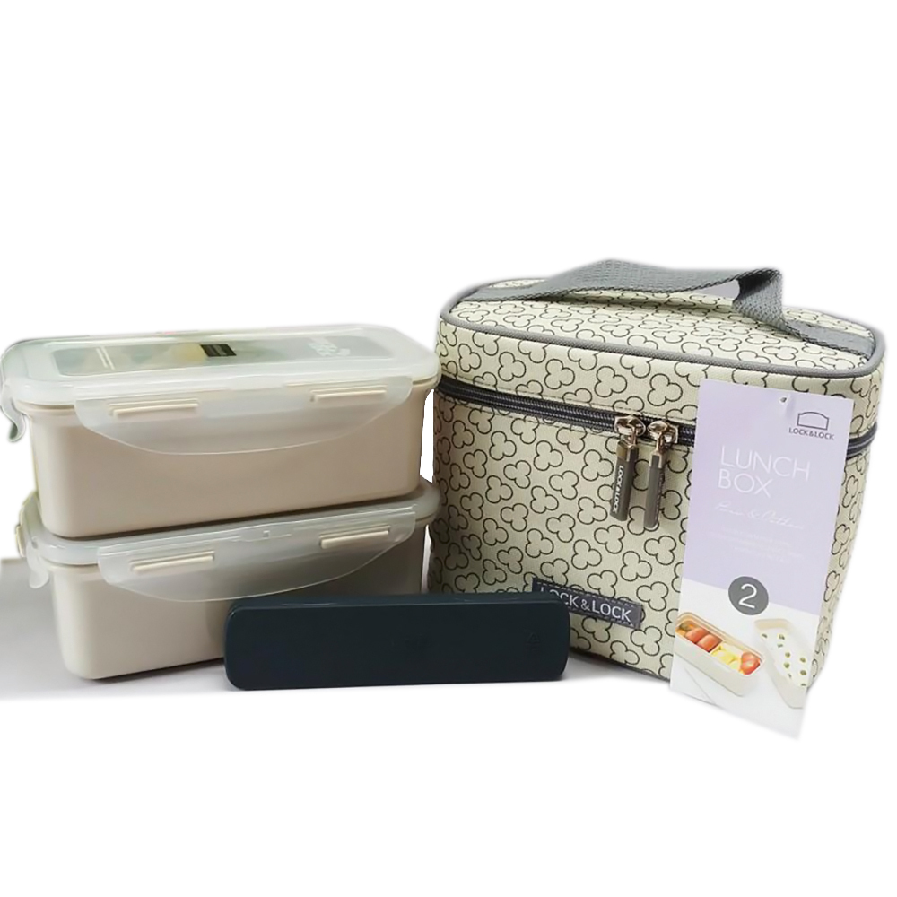Lock & Lock Lunch Box 2PCS Set HPL762CI-HCM (Ivory)