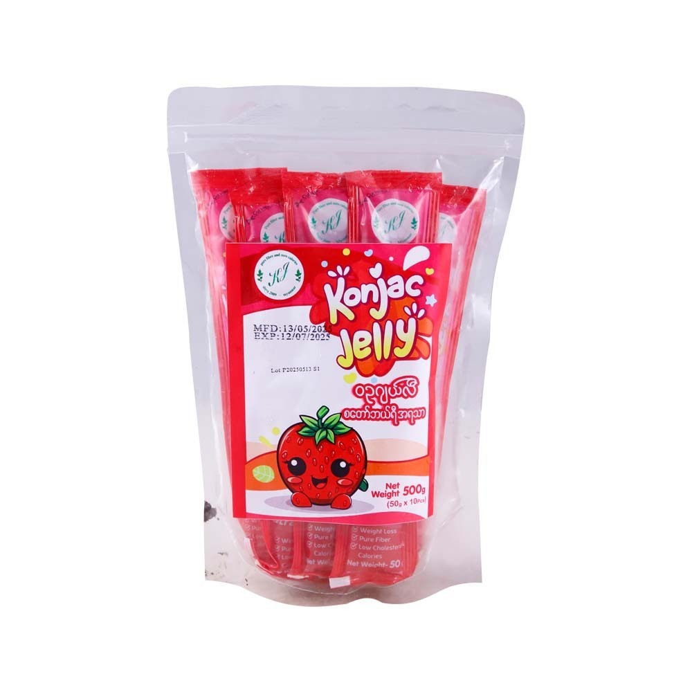 KJ Konjac Strawberry Jelly Stick 10PCS 500G