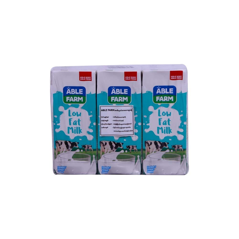 Able Farm Uht Milk Low Fat 200ML x 6PCS