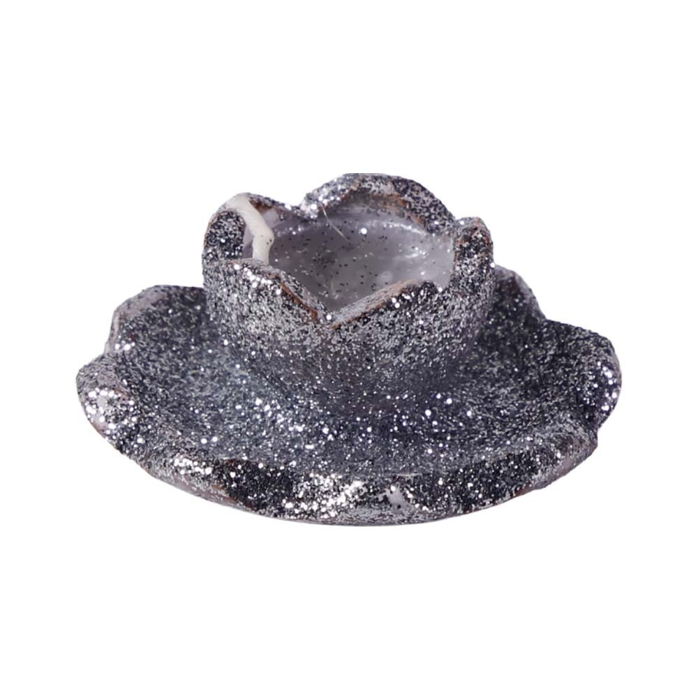 TDG Oil Lamp Candle Lotus (Silver)