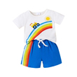 Baby Boy Rainbow Print Short-Sleeve Tee And Drawstring Shorts Set 2PCS 20624730