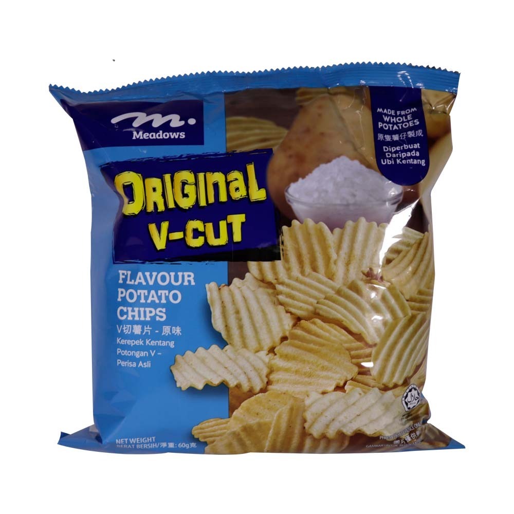 Meadows Potato Chips Original V-Cut 60G