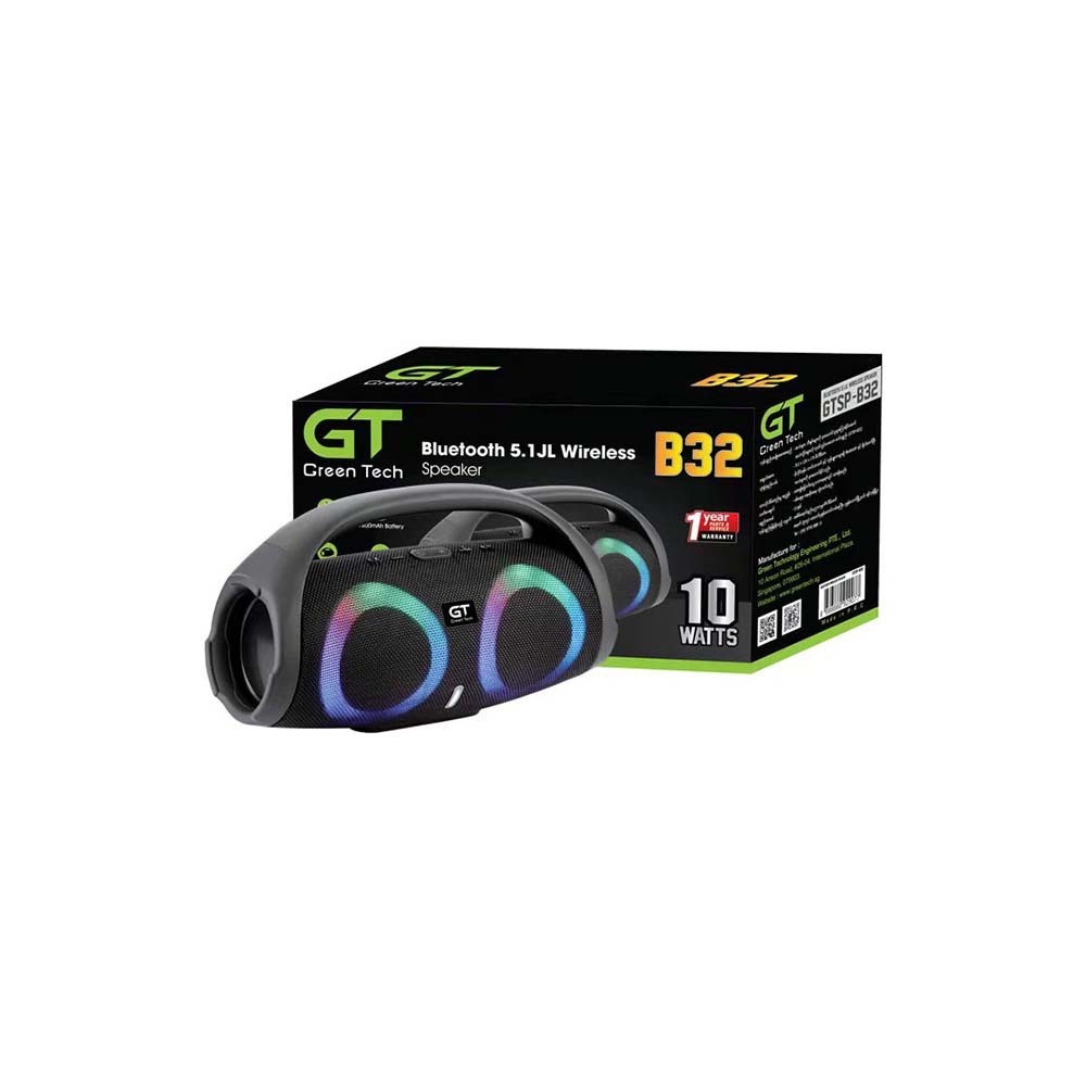 Green Tech Bluetooth & USB Speaker GTSP - B32 Black 
