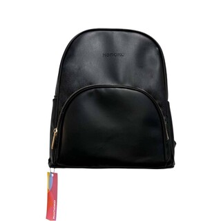 Konoko Leather Middle Logo Backpack Medium (Black)