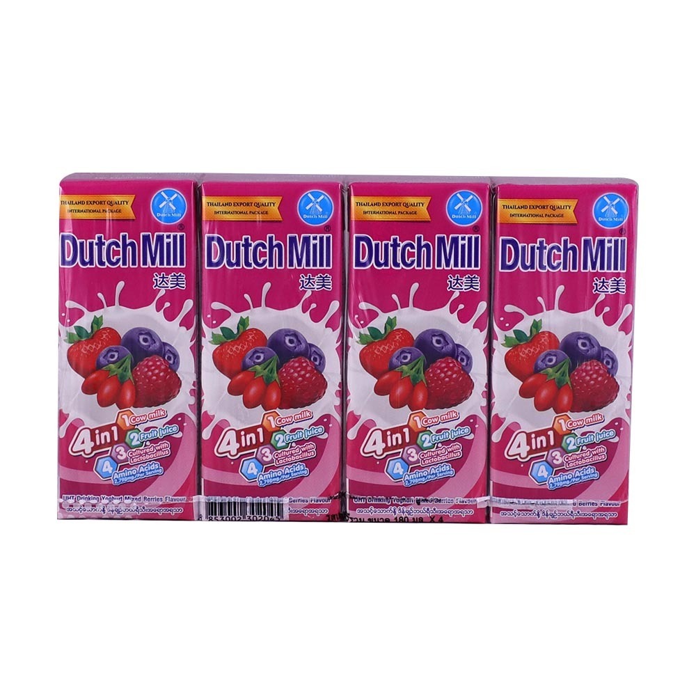 Dutch Mill Yoghurt 4 Mixed Berries 180MLx4PCS