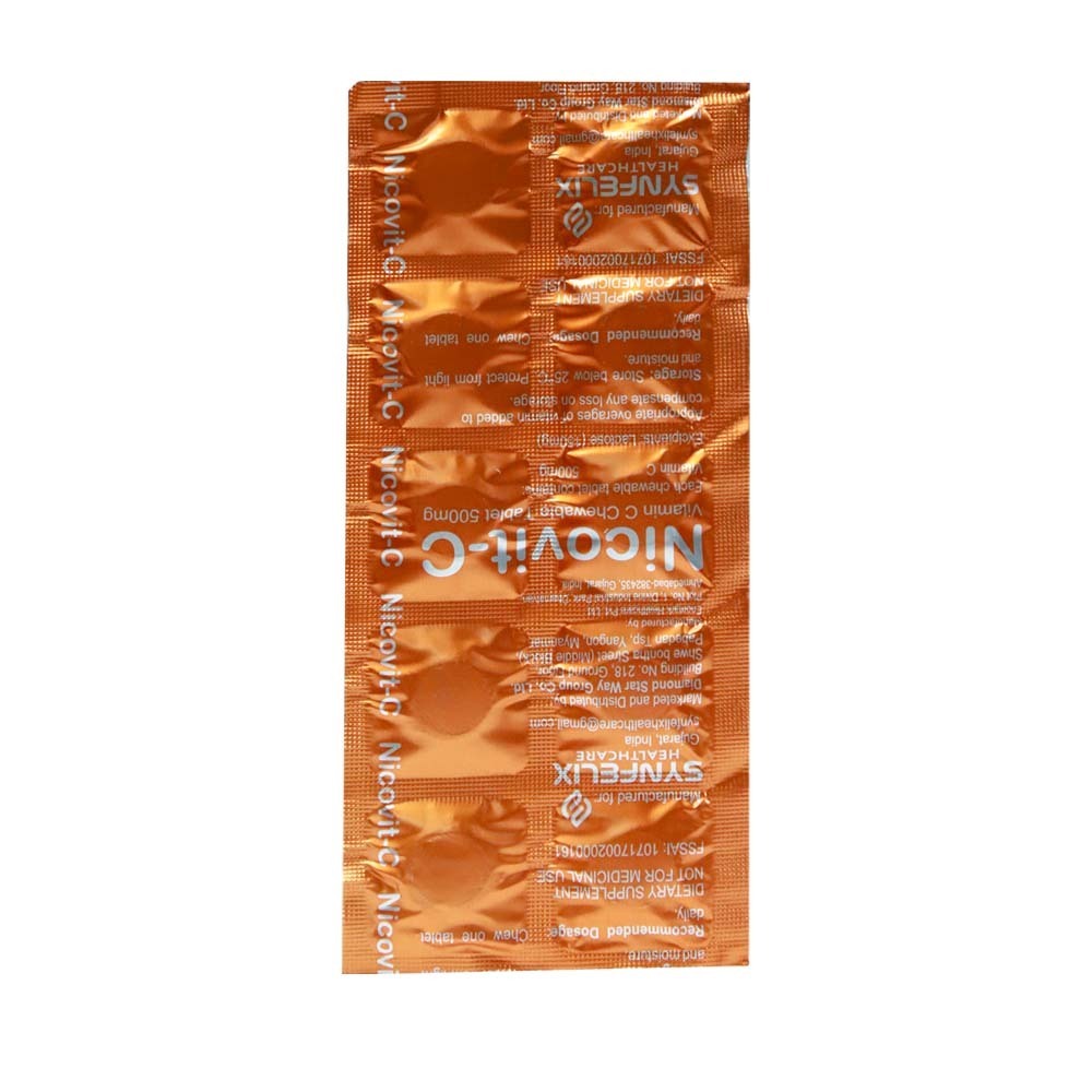 Nicovit-C Vitamin C Chewable Tablets 500MG 10PCS
