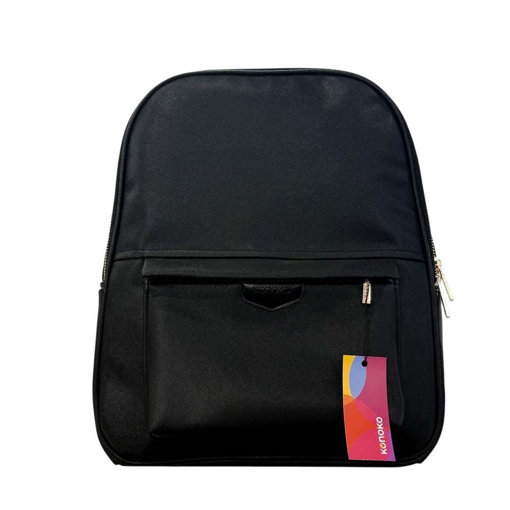 Konoko Leather Backpack Large (Black Pattern)