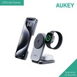 Aukey LC-MC312 MagFusion Z Qi2 3-in-1 Foldable Magnetic Fast Wireless Charging Station