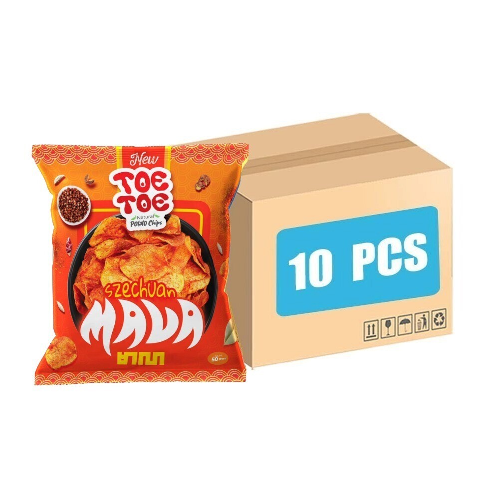 Toe Toe Potato Chips Szechuan Mala Flavored (10PCS x 50G)