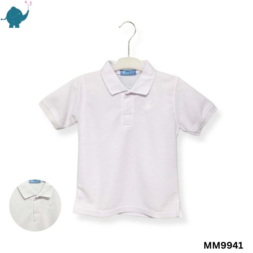 Max & Mia Kid White Polo Shirt MM9941 White Large