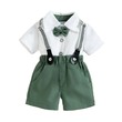 Baby Boy Short-Sleeve Party Outfit Gentle Bow Tie Shirt And Suspender Shorts Set 20389848