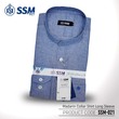 Madarin Collar Shirt Long Sleeve SSM-O-M-L-021 (Denim Blue) Double Extra Large