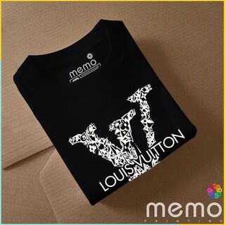 memo ygn Louis Vuitton unisex Printing T-shirt DTF Quality sticker Printing-Black (Medium)