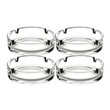 Jaramy Clear Glass Ashtray Holder For Home Offices - 4PCS Set