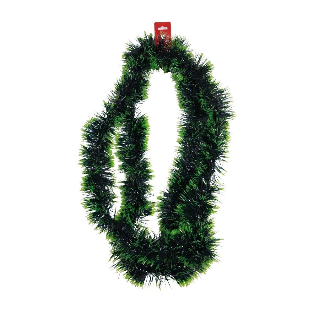 Christmas Tinsel Garland Decoration 9ft (Green)