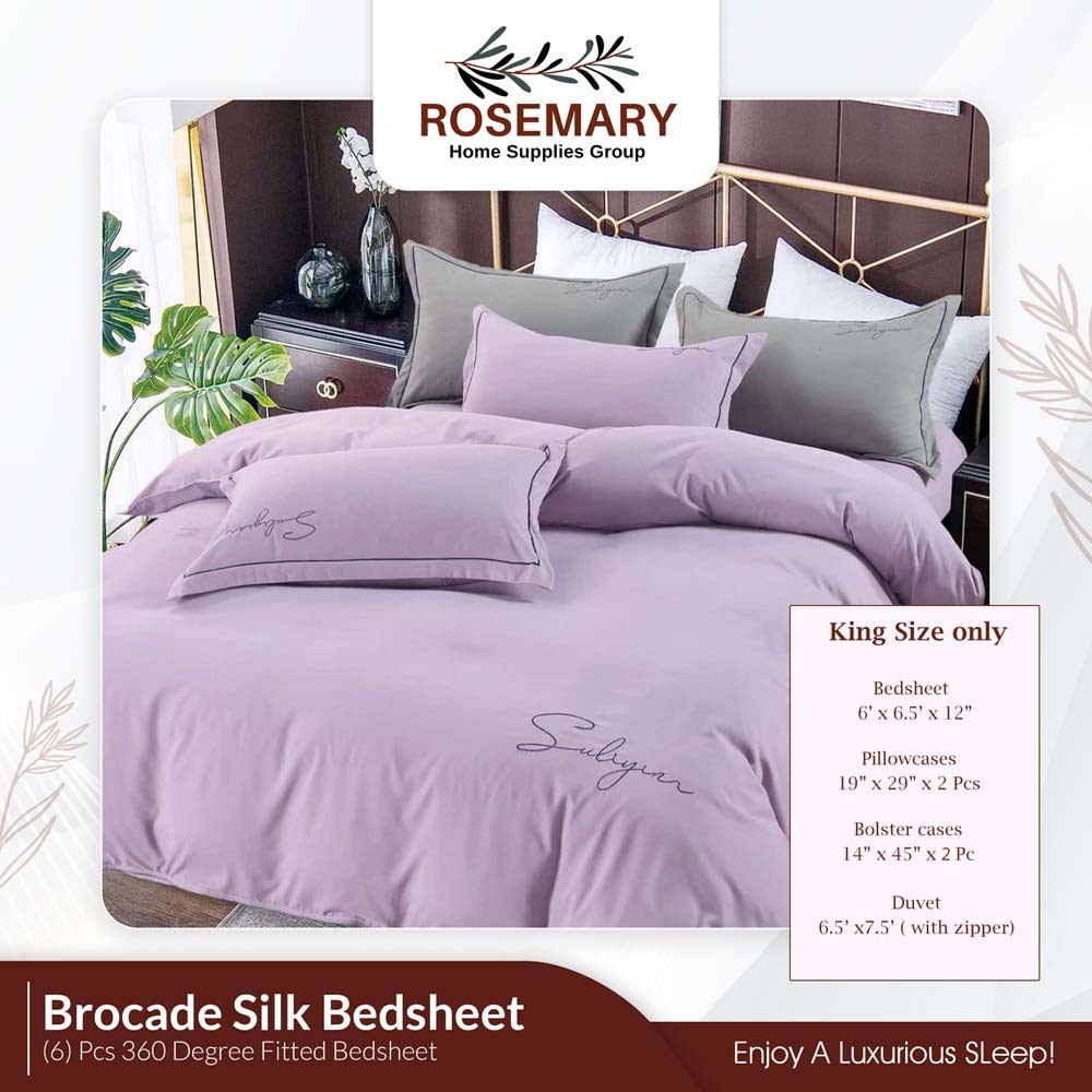 Rosemary Brocade Bedsheet Set with Blanket RM-RM-CLM-6PCS (BR-05)
