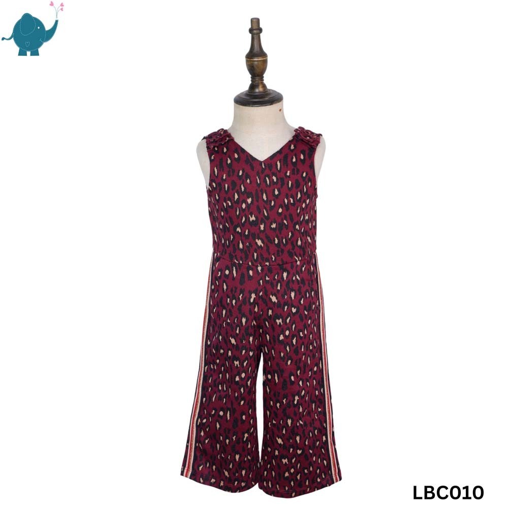 Max & Mia Kid Girl Sleeveless Jumpsuit LBC010 Dark Red Large