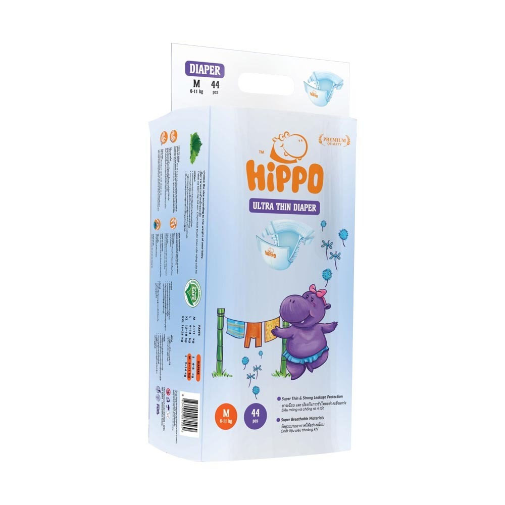Hippo Baby Diaper Ultra Thin Jumbo 44 PCS (Medium)