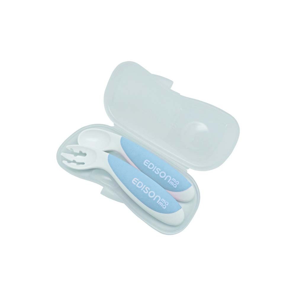 Edison Mama Fork & Spoon Beginner Set 9 Months And Above (Soda)