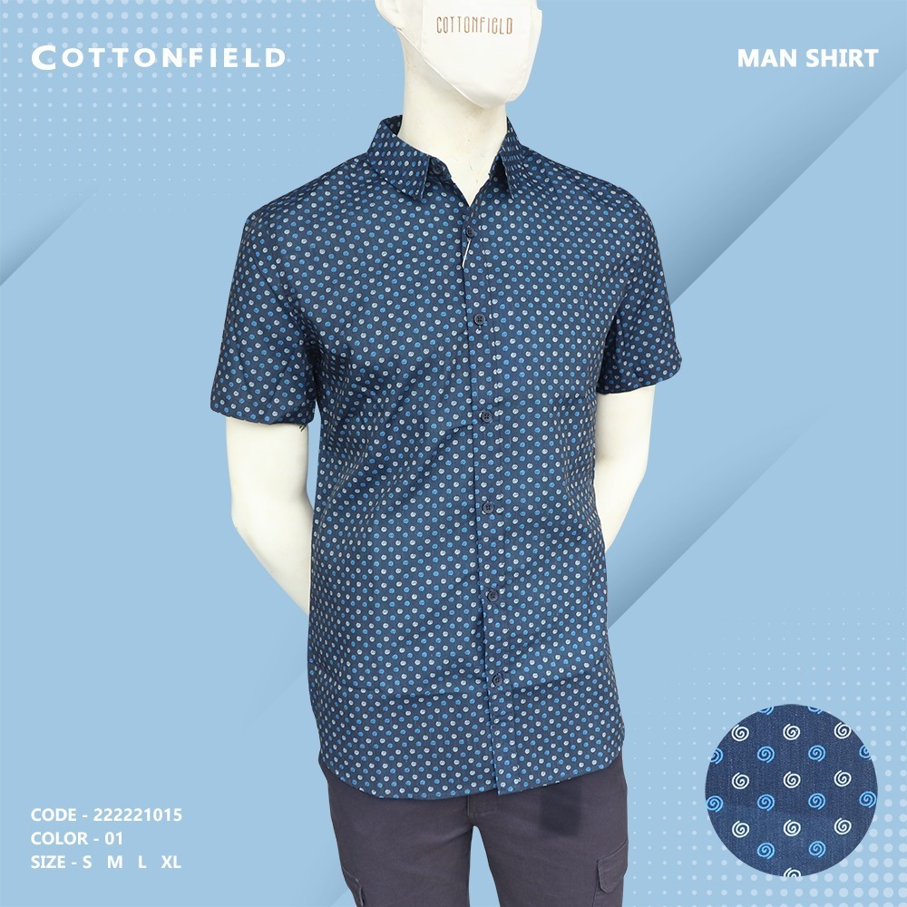 Cottonfield Men Short Sleeve Printed Shirt C01 (Small) 222221015