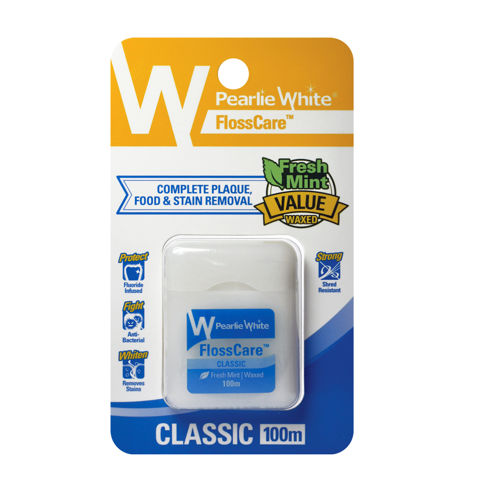 Pearlie White Dental Floss Waxed Mint 100M