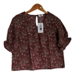 Kudos Floral Chiffon Blouse Dark Red B-003-DR Medium