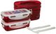 HPL752DR Lock & Lock Lunch Box 2PCS Bag & Spoon, Fork Set (Red)