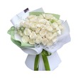 Real Flower 50White Roses Bouquet