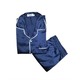 Bambi Women Silk Pajamas One Set Dark Blue AA0015 Large