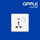 OPPLE F021691A-Switched SKT-Neon-GL-3P16A (White) Switch and Socket (OP-29-012)